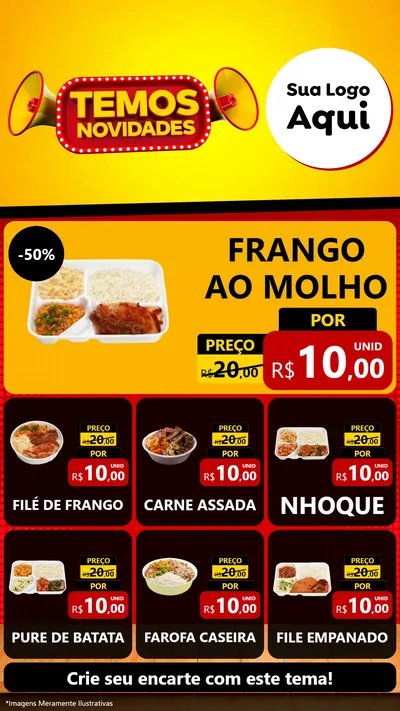 Modelo de Rede Social para Stories com o tema Temos Novidades para Restaurante