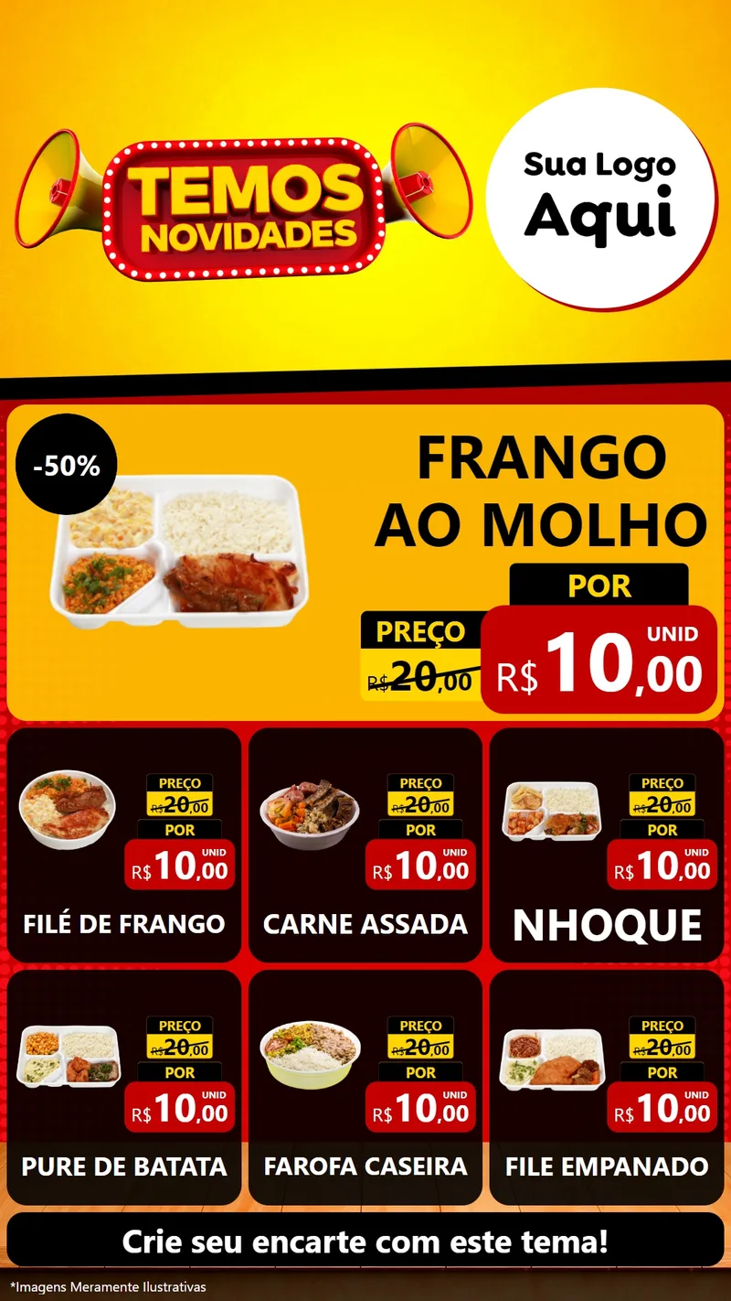 Modelo de Rede Social para Stories com o tema Temos Novidades para Restaurante