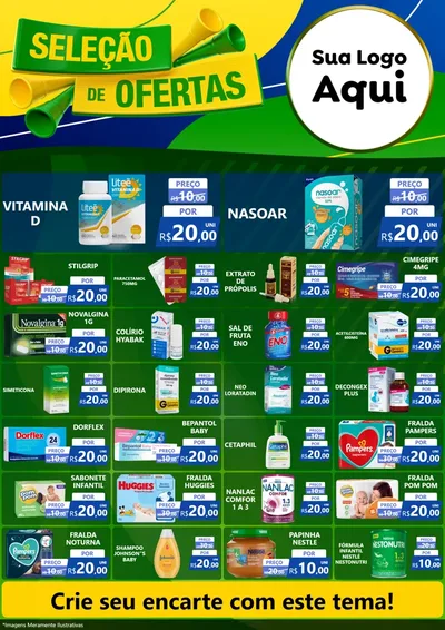 Modelo de Encarte para Encarte A4 Vertical com o tema Seleção de Ofertas - Copa para Farmácia