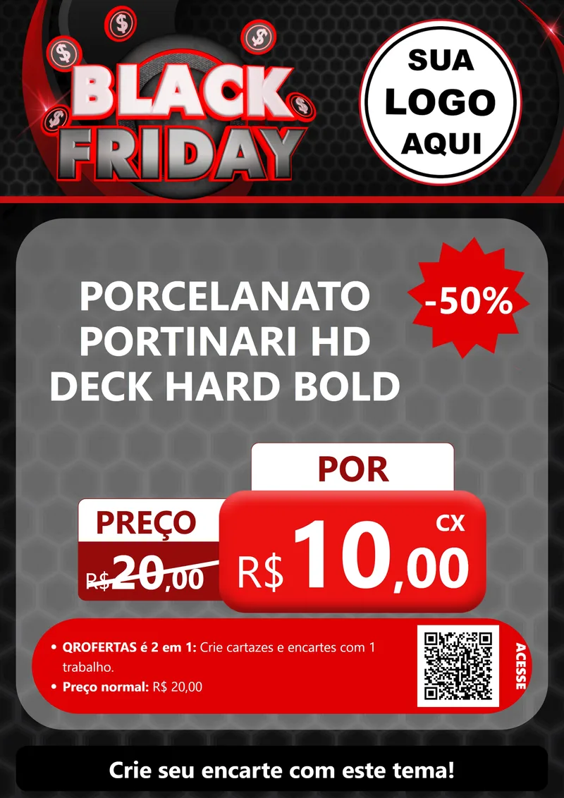 Modelo de Cartaz para Cartaz A4 Vertical com o tema Black Friday para Pisos e revestimentos