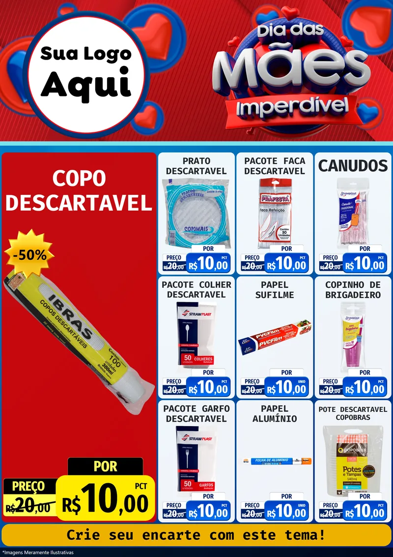 Modelo de Encarte para Encarte A4 Vertical com o tema Dia Das Mães Imperdível para Embalagens