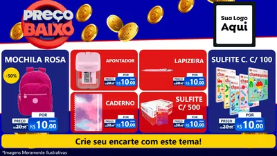 Modelo de TV para TV Horizontal com o tema Preço Baixo para Papelaria