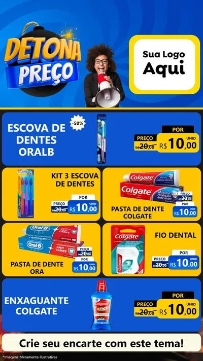 Modelo de TV para TV Vertical com o tema Detona Preços para Higiene Pessoal