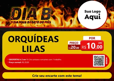 Modelo de Cartaz para Cartaz A4 Horizontal com o tema Dia B para Floricultura e jardim