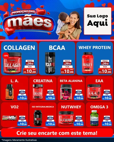 Modelo de Rede Social para Feed Instagram com o tema Promoção das Mães para Suplementos alimentares