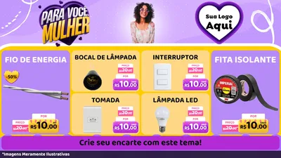 Modelo de TV para TV Horizontal com o tema Para Você, Mulher para Materiais Elétricos