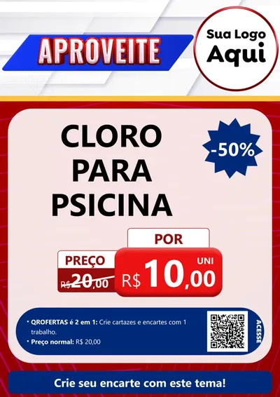 Modelo de Cartaz para Cartaz A4 Vertical com o tema Aproveite para Produtos para Piscina
