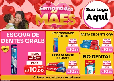 Modelo de Encarte para Encarte A4 Horizontal com o tema Semana Das Mães para Higiene Pessoal