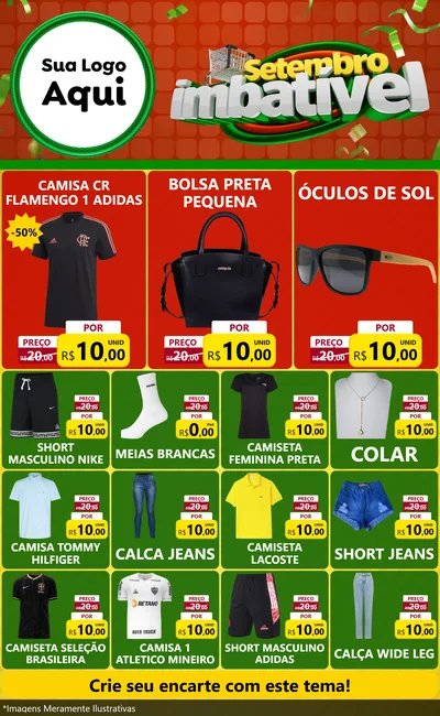 Modelo de Encarte para Encarte Grande com o tema Setembro Imbatível para Roupas e acessórios
