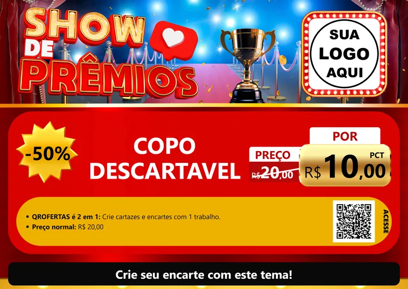 Modelo de Cartaz para Cartaz A4 Horizontal com o tema Show de Prêmios para Embalagens