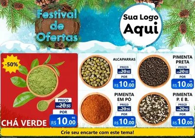 Modelo de Encarte para Encarte A4 Horizontal com o tema Festival de Ofertas - Inverno para Produtos Naturais