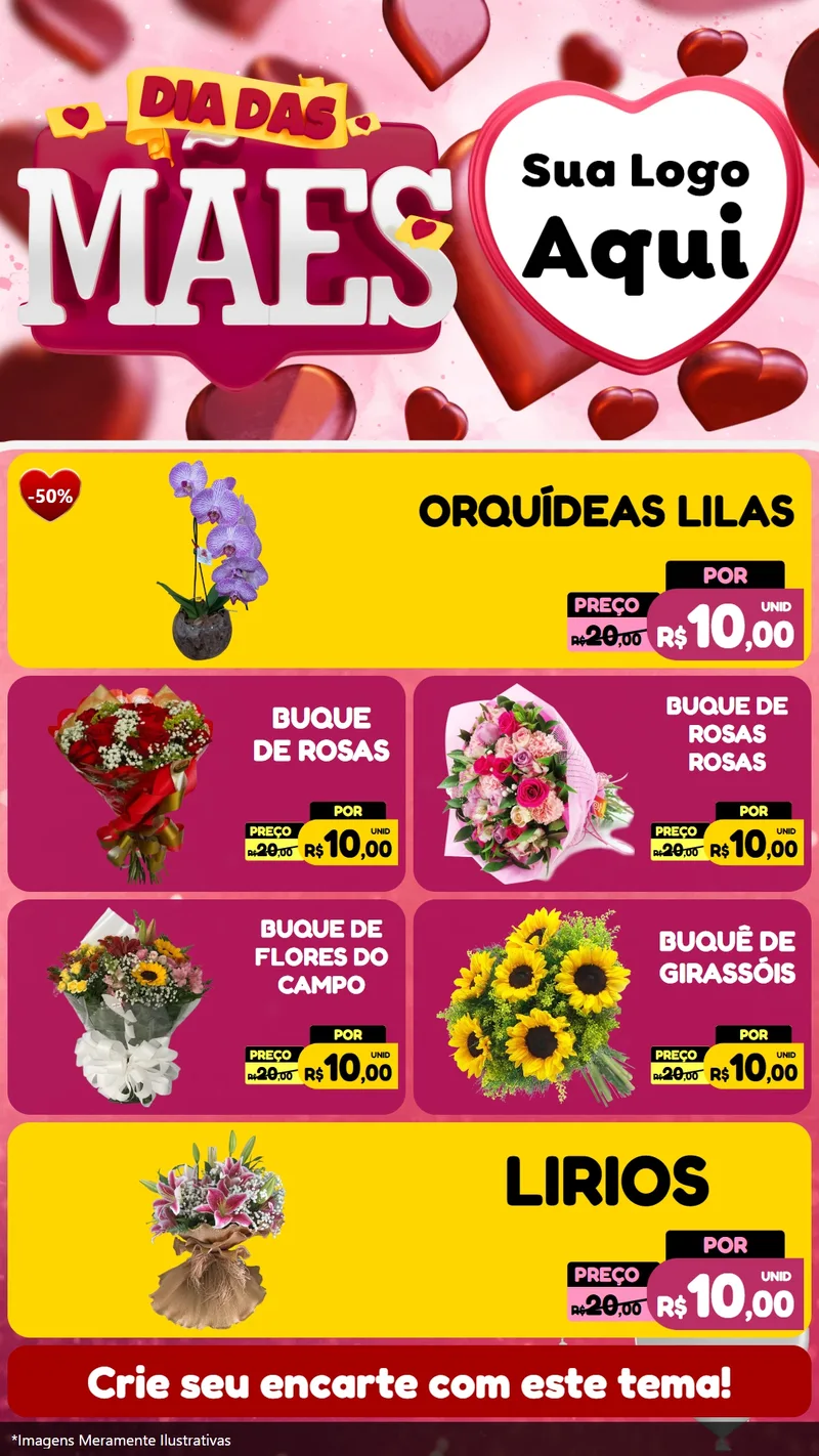 Modelo de TV para TV Vertical com o tema Dia Das Mães para Floricultura e jardim