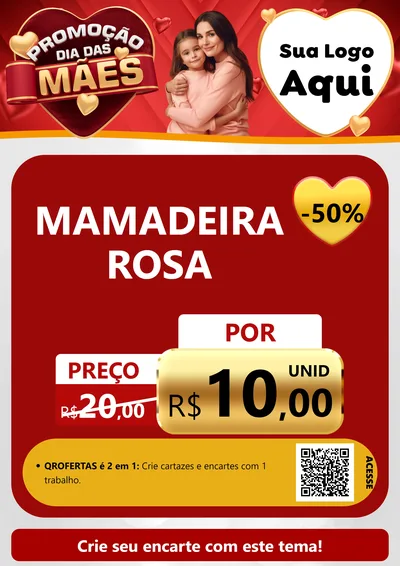 Modelo de Cartaz para Cartaz A4 Vertical com o tema Promoção Dia das Mães para Bebês
