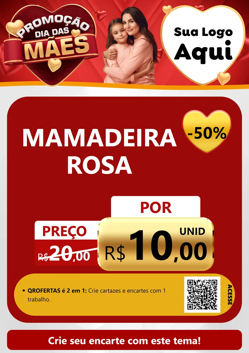 Modelo de Cartaz para Cartaz A4 Vertical com o tema Promoção Dia das Mães para Bebês