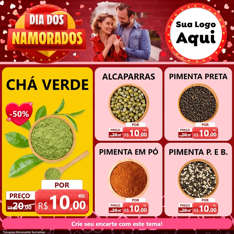 Modelo de Rede Social para Feed Facebook com o tema Dia Dos Namorados para Produtos Naturais
