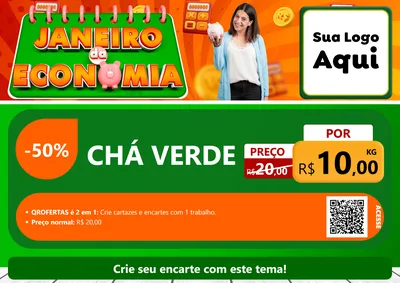 Modelo de Cartaz para Cartaz A4 Horizontal com o tema Janeiro da Economia para Produtos Naturais