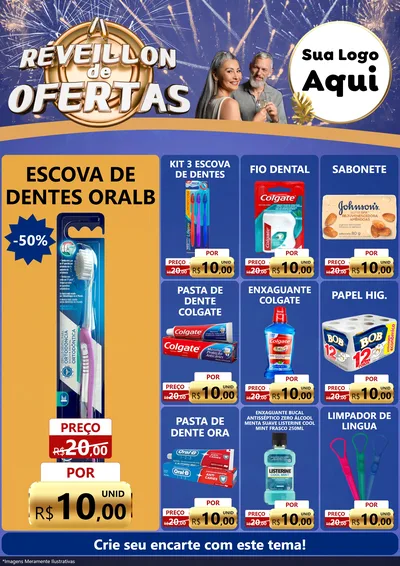 Modelo de Encarte para Encarte A4 Vertical com o tema Réveillon de Ofertas para Higiene Pessoal