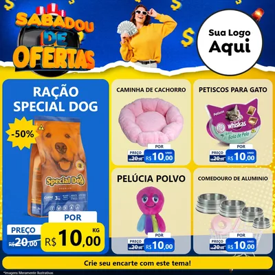 Modelo de Rede Social para Feed Facebook com o tema Sabadou de Ofertas para Pet Shop