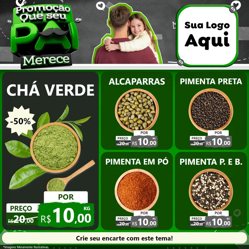 Modelo de Rede Social para Feed Facebook com o tema Promoção Que seu Pai Merece para Produtos Naturais