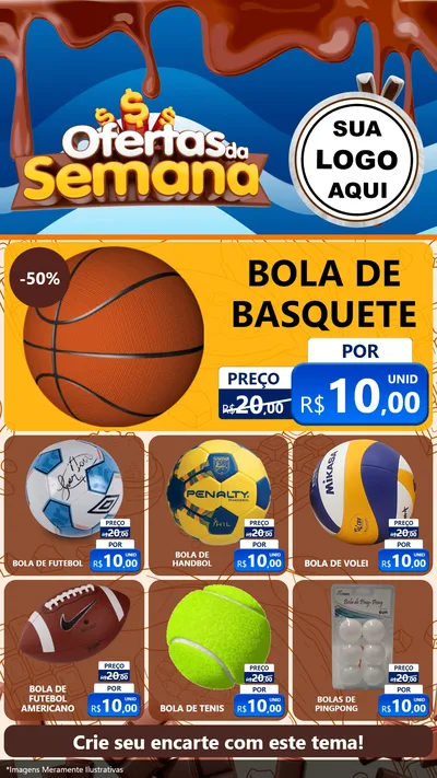 Modelo de Rede Social para Stories com o tema Ofertas da Semana - Páscoa para Artigos Esportivos