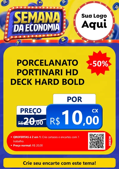 Modelo de Cartaz para Cartaz A4 Vertical com o tema Semana da Economia para Pisos e revestimentos
