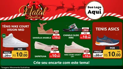 Modelo de TV para TV Horizontal com o tema Natal Imperdível para Calçados