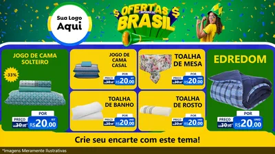 Modelo de TV para TV Horizontal com o tema Ofertas Semana do Brasil para Cama, Mesa e Banho