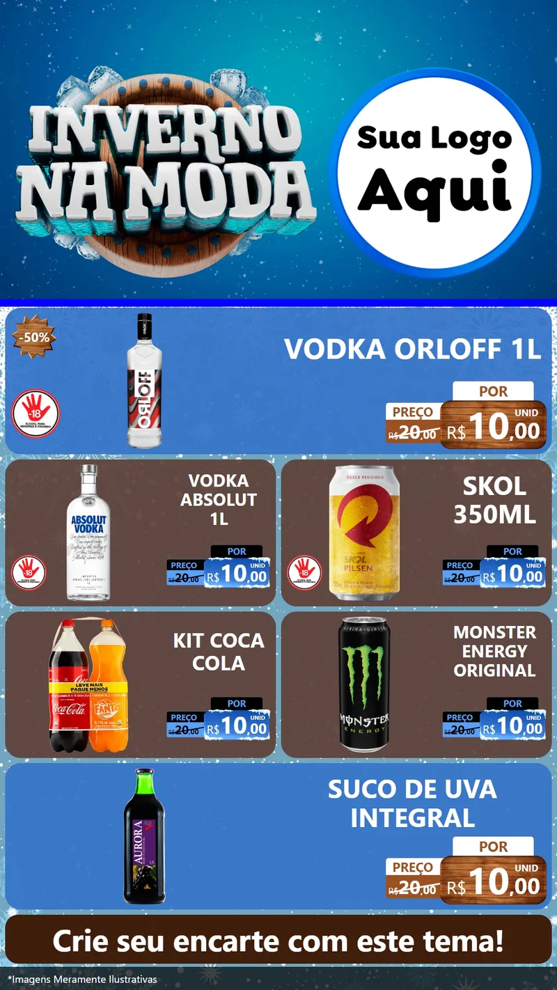Modelo de TV para TV Vertical com o tema Inverno na Moda para Distribuidora de bebidas