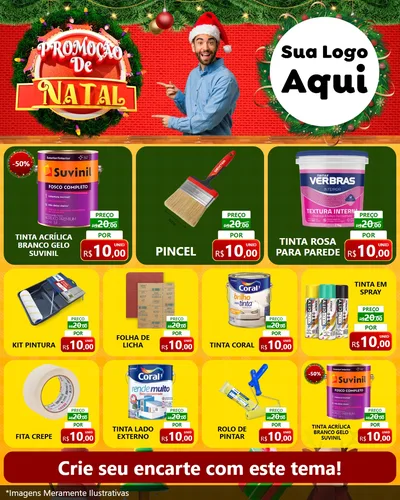 Modelo de Rede Social para Feed Instagram com o tema Promoção de Natal para Tintas e Ferramentas
