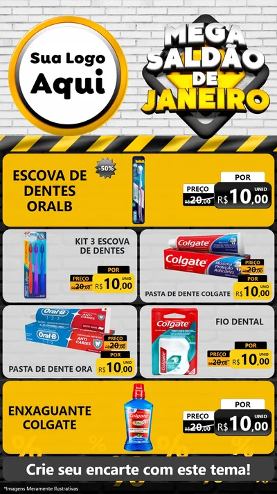 Modelo de TV para TV Vertical com o tema Mega Saldão de Janeiro para Higiene Pessoal