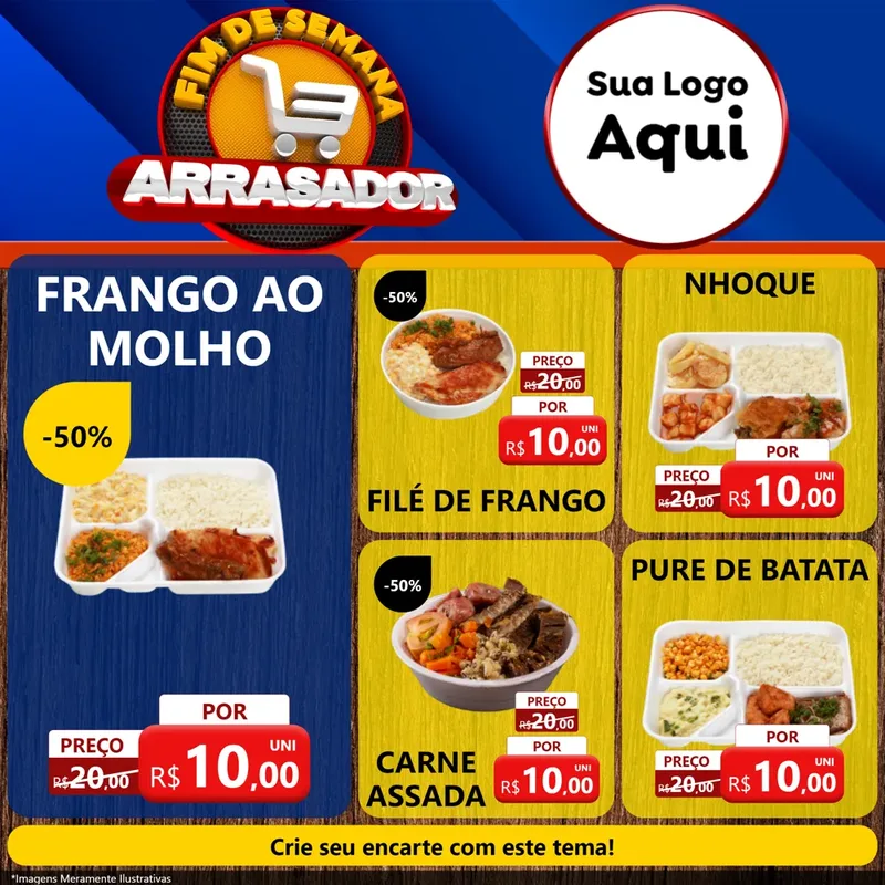 Modelo de Rede Social para Feed Facebook com o tema Fim De Semana Arrasador para Restaurante