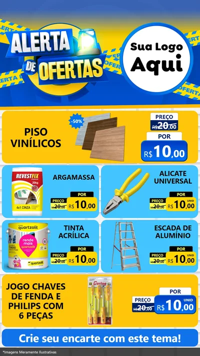 Modelo de TV para TV Vertical com o tema Alerta de Ofertas para Material para Construção