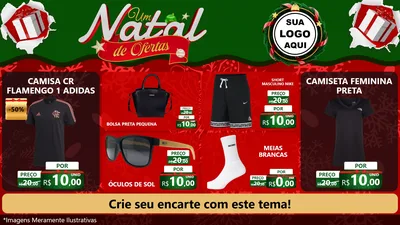 Modelo de TV para TV Horizontal com o tema Um Natal de Ofertas para Roupas e acessórios