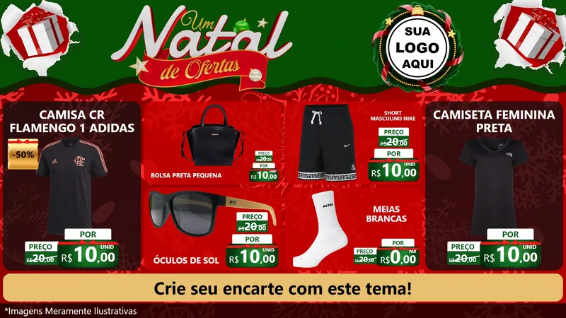 Modelo de TV para TV Horizontal com o tema Um Natal de Ofertas para Roupas e acessórios