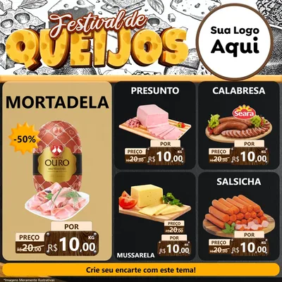 Modelo de Rede Social para Feed Facebook com o tema Festival de Queijos para Frios e Laticínios