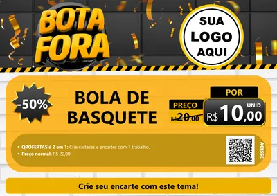 Modelo de Cartaz para Cartaz A4 Horizontal com o tema Bota Fora para Artigos Esportivos
