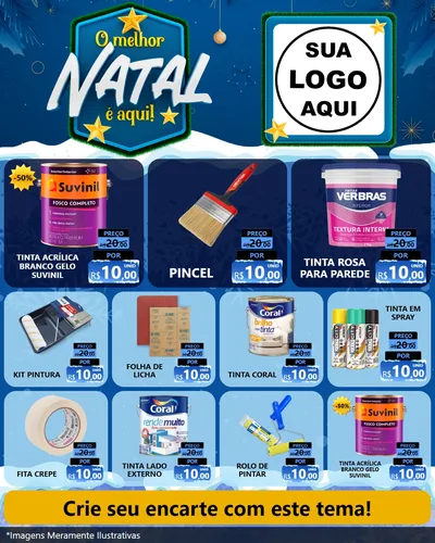 Modelo de Rede Social para Feed Instagram com o tema O Melhor Natal É Aqui! para Tintas e Ferramentas
