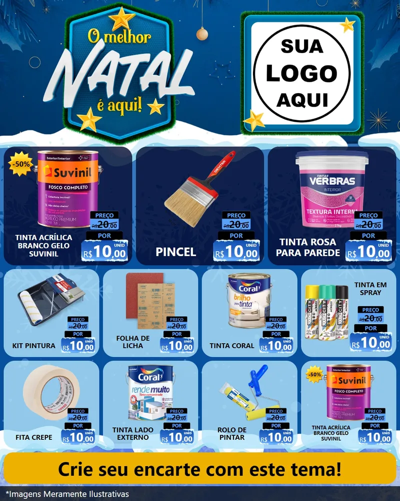Modelo de Rede Social para Feed Instagram com o tema O Melhor Natal É Aqui! para Tintas e Ferramentas