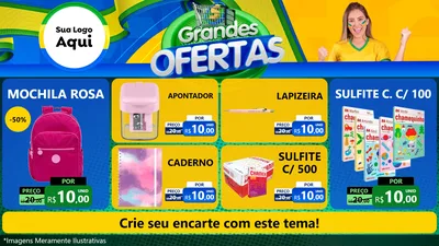 Modelo de TV para TV Horizontal com o tema Grandes Ofertas para Papelaria