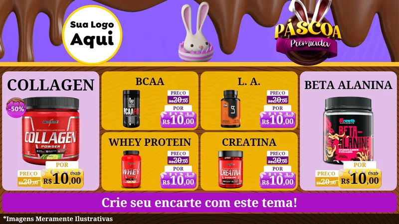 Modelo de TV para TV Horizontal com o tema Páscoa Premiada para Suplementos alimentares