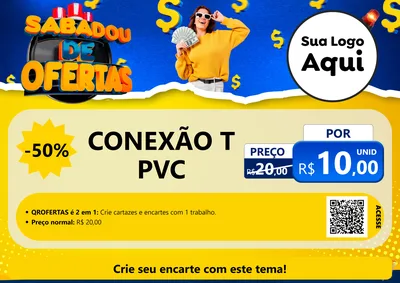 Modelo de Cartaz para Cartaz A4 Horizontal com o tema Sabadou de Ofertas para Tubos e conexões
