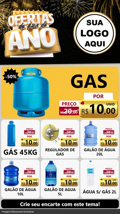 Modelo de Rede Social para Stories com o tema Ofertas de Fim de Ano para Água e gás