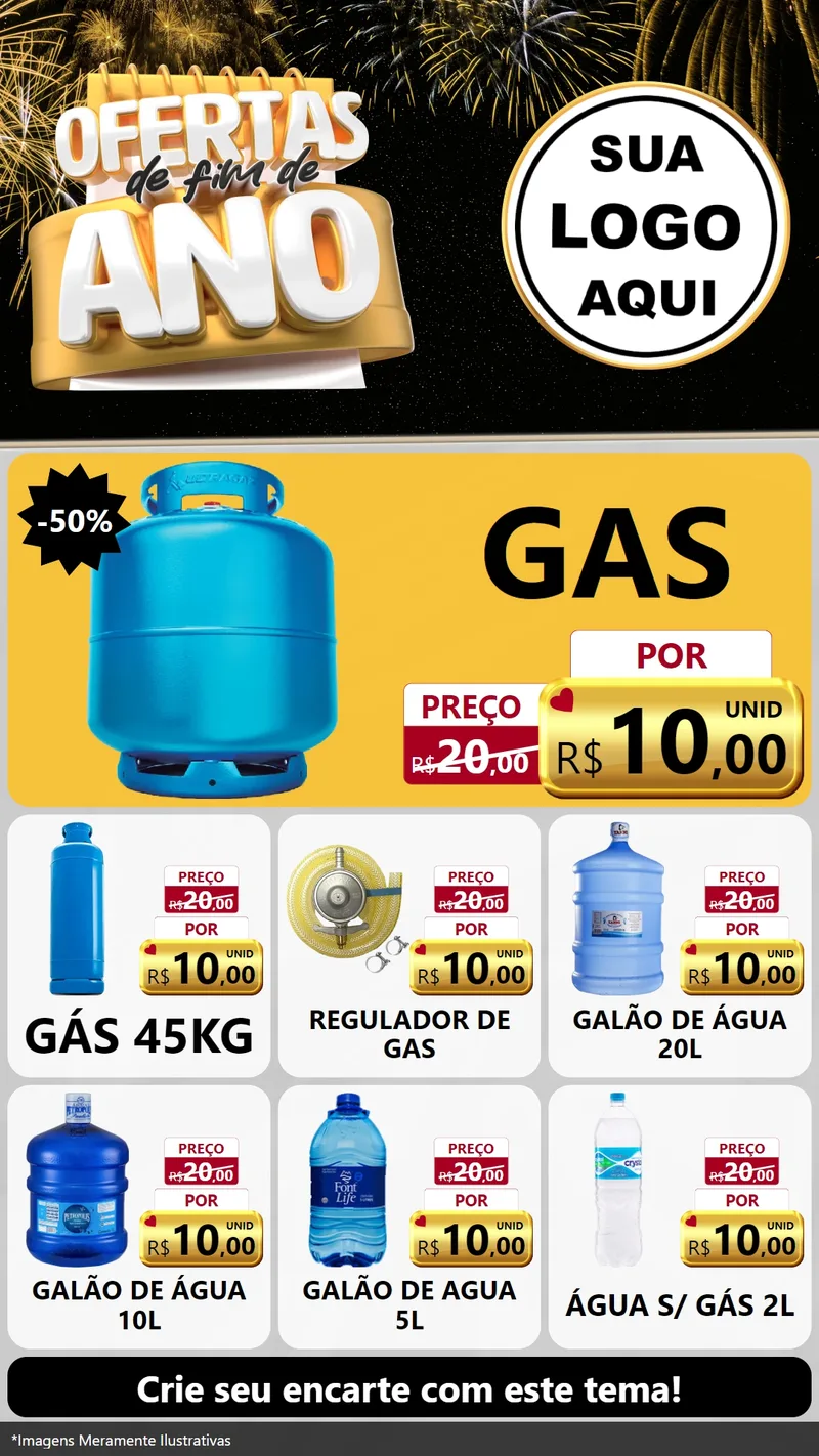 Modelo de Rede Social para Stories com o tema Ofertas de Fim de Ano para Água e gás