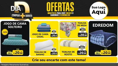 Modelo de TV para TV Horizontal com o tema Dia D Mais Economia para Cama, Mesa e Banho