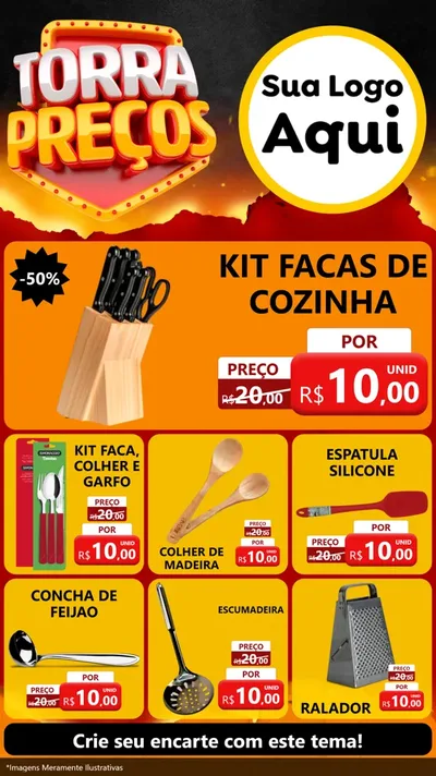 Modelo de Rede Social para Stories com o tema Torra Preços para Utilidades Domésticas