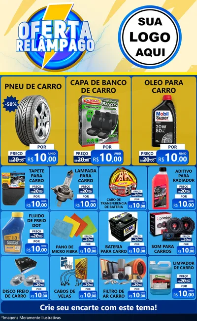 Modelo de Encarte para Encarte Grande com o tema Oferta Relâmpago para Auto peças