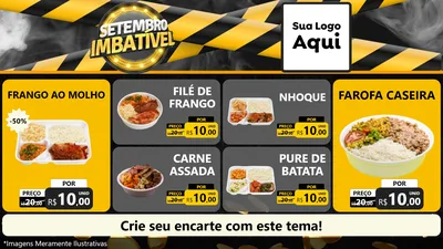 Modelo de TV para TV Horizontal com o tema Setembro Imbatível para Restaurante