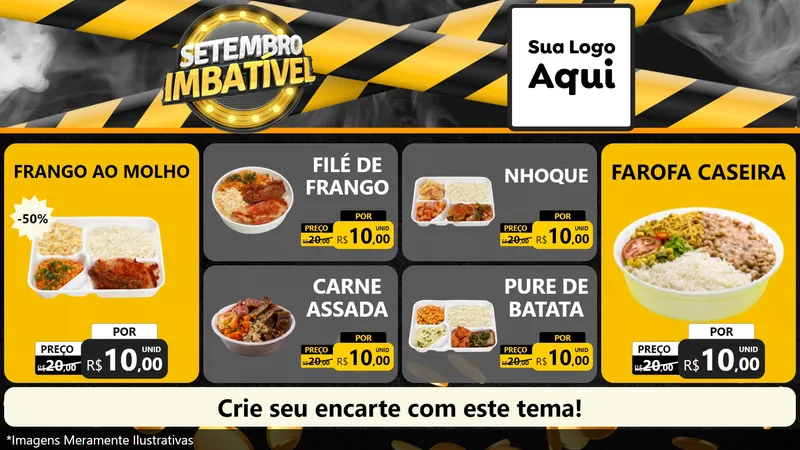 Modelo de TV para TV Horizontal com o tema Setembro Imbatível para Restaurante