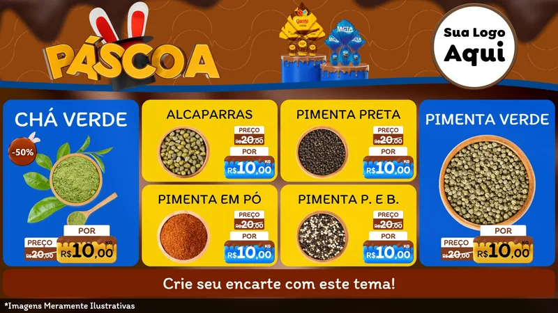 Modelo de TV para TV Horizontal com o tema Páscoa para Produtos Naturais