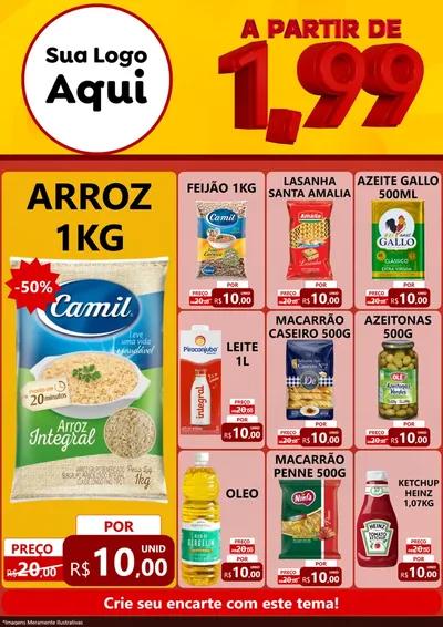 Modelo de Encarte para Encarte A4 Vertical com o tema A Partir de Um e Noventa e Nove - 1,99 para Supermercado